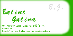 balint galina business card